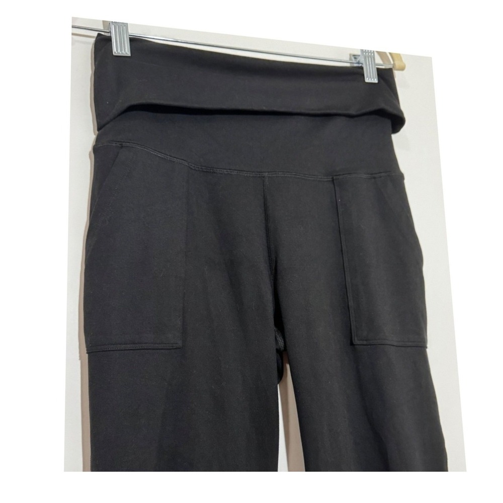 OFFLINE by Aerie The Hugger Foldover Flare Leggings Black High Rise Pockets M - Picture 2 of 4